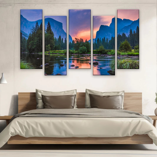 Custom 5 Panels Split Canvas Prints 40x60" 80x150cm (Extra Large)