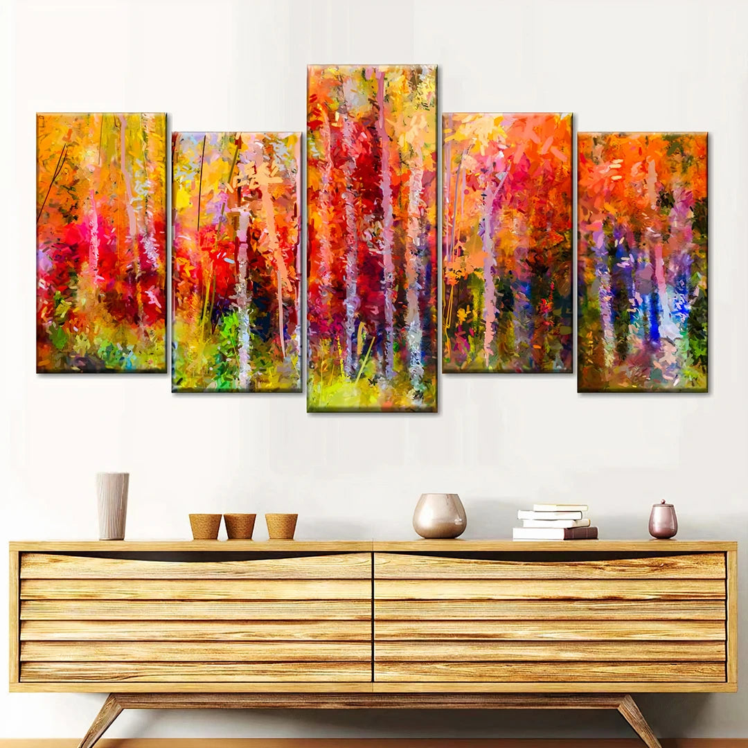 5 Piece Staggered Split Canvas Prints
