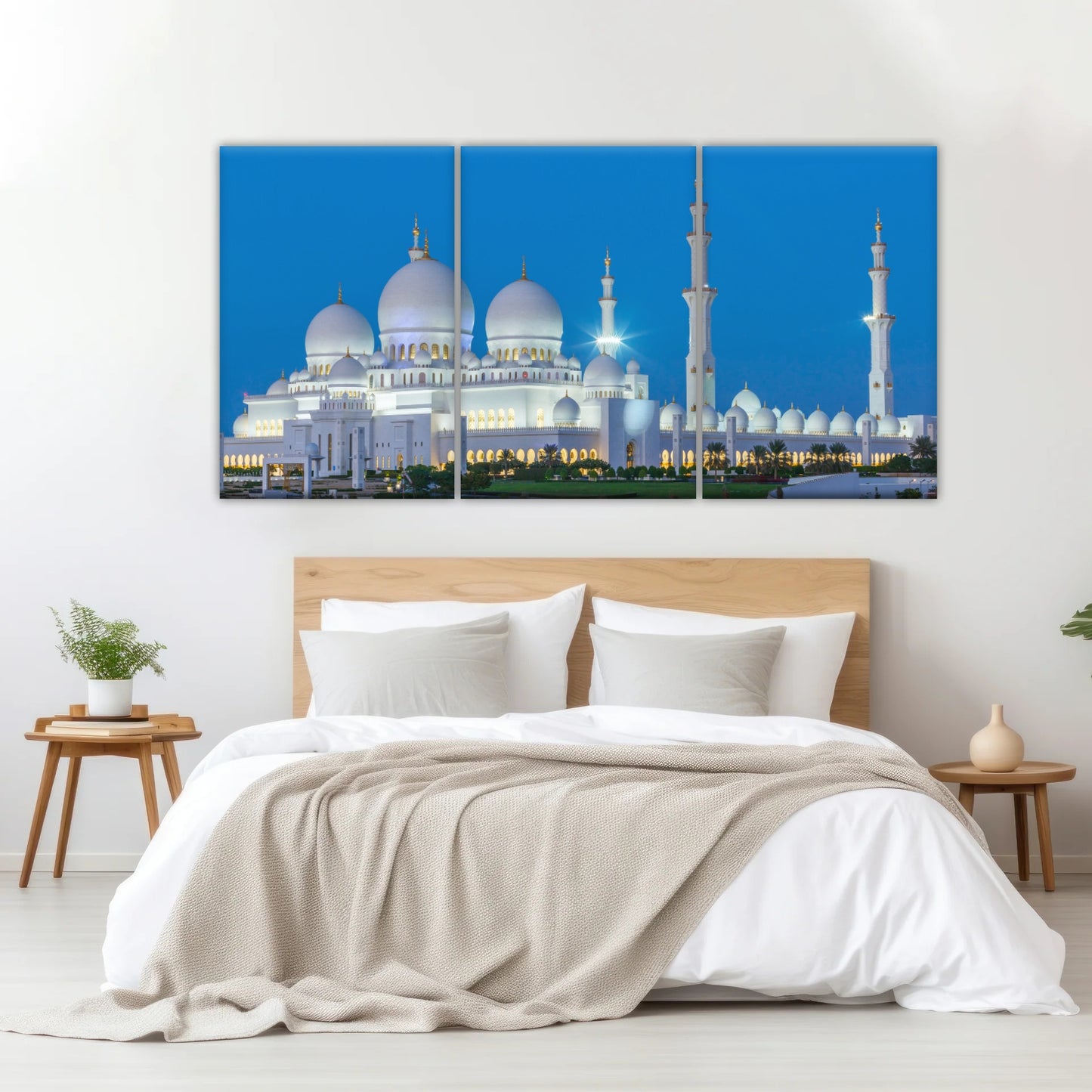 Mosquée Sheikh Zayed d'Abou Dhabi vue de nuit Art mural islamique