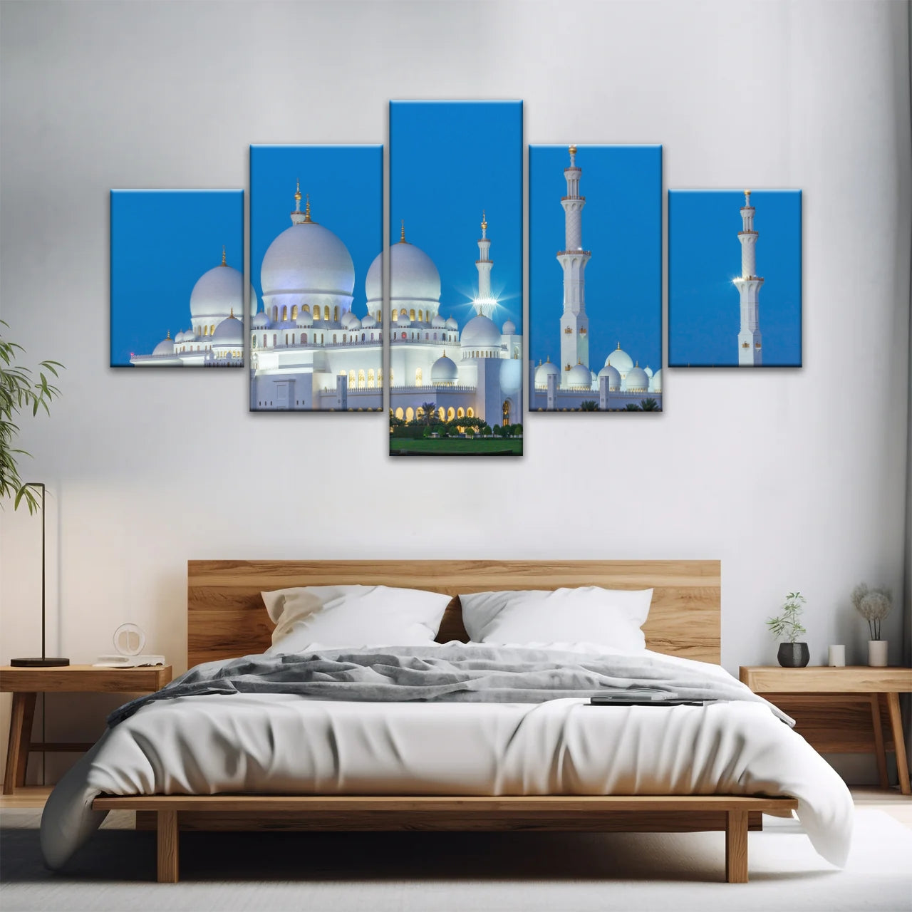 Mosquée Sheikh Zayed d'Abou Dhabi vue de nuit Art mural islamique