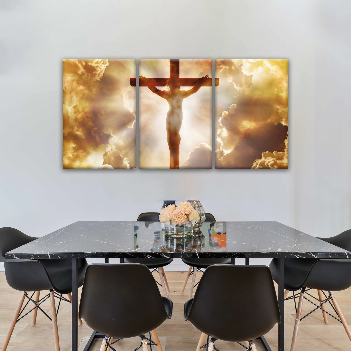Heiliger Geist des Christentums – Sonnenstrahlen durch die Kreuzigung Jesu, christliche Wanddekoration