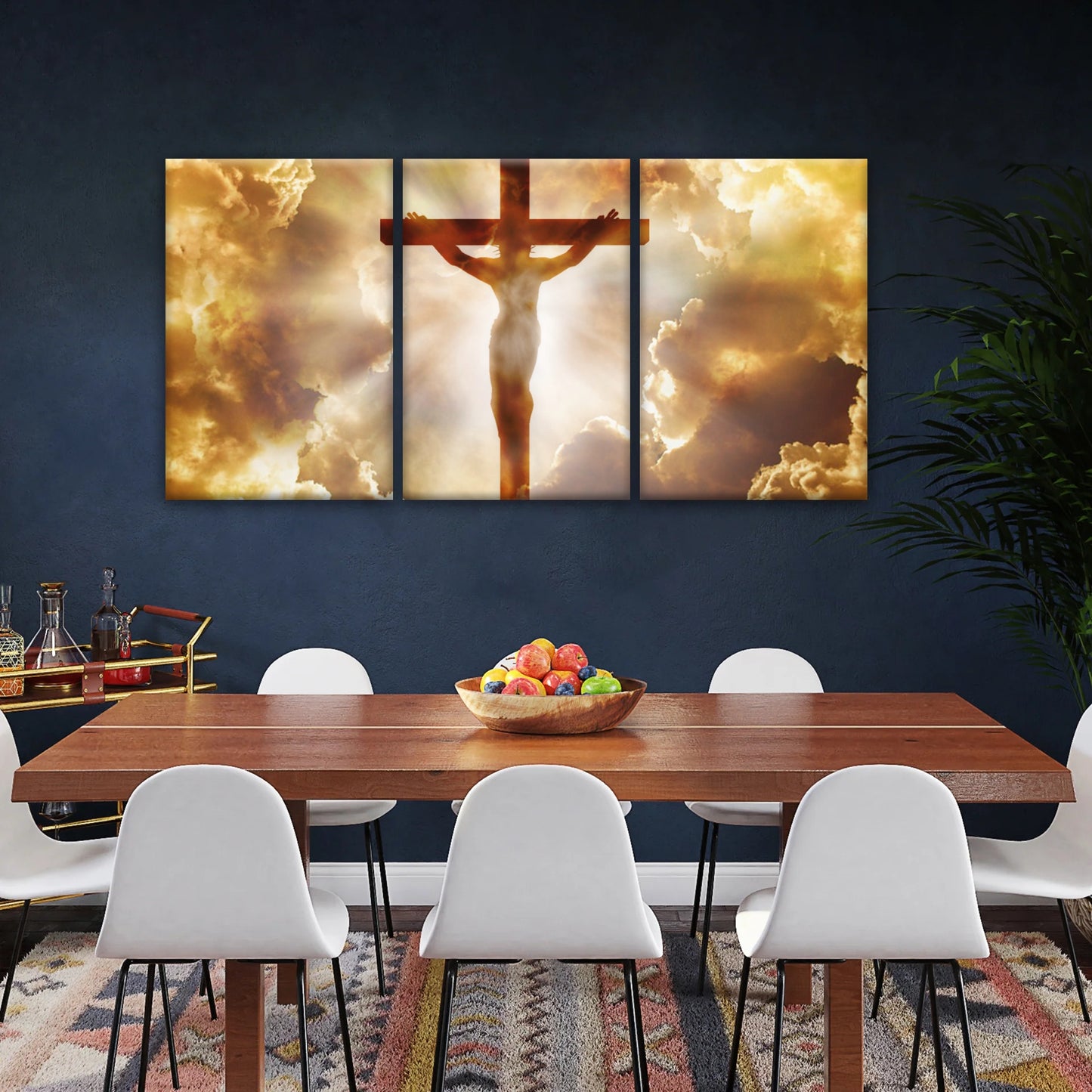 Heiliger Geist des Christentums – Sonnenstrahlen durch die Kreuzigung Jesu, christliche Wanddekoration