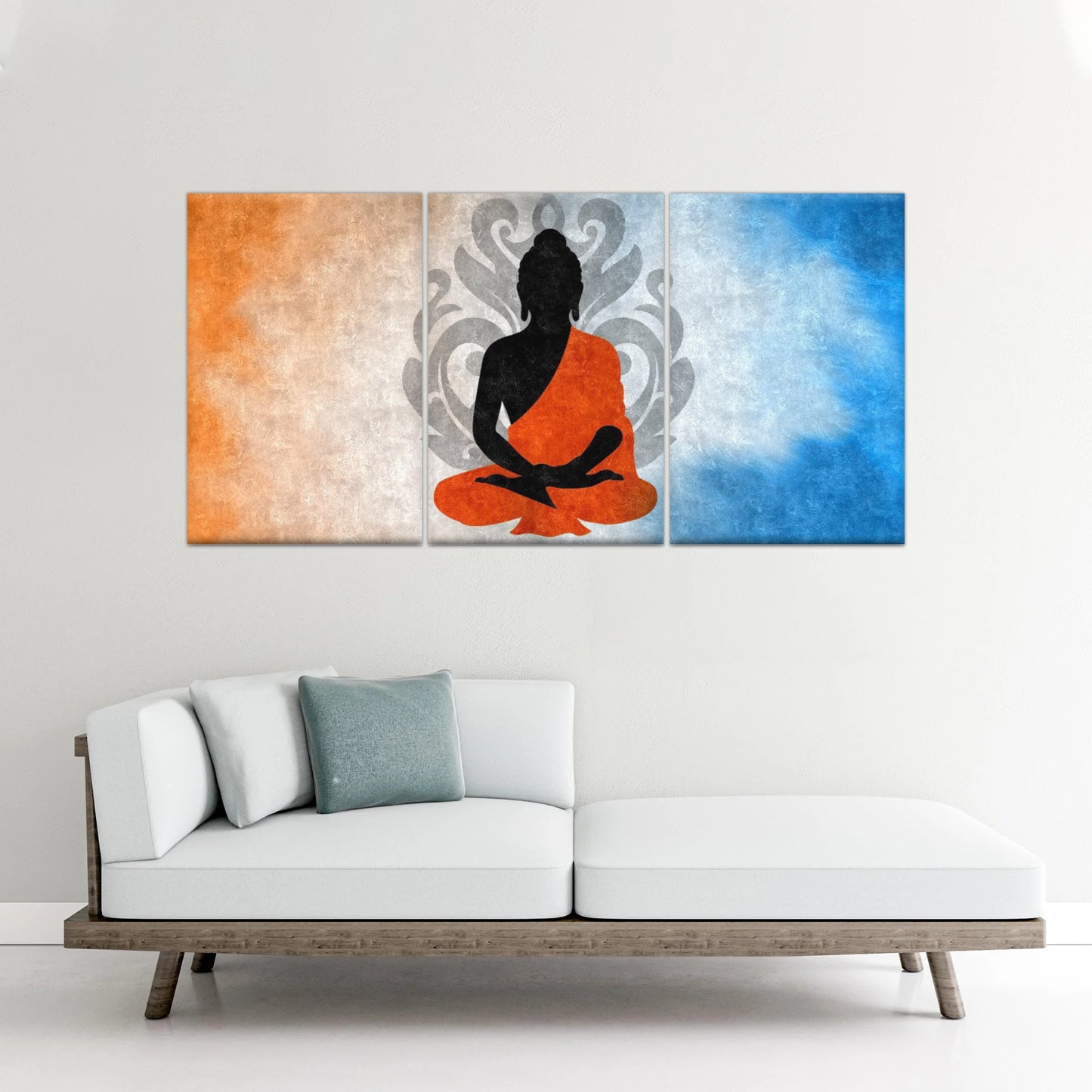 Meditierende Buddha-Silhouette mit Lotus-Hintergrund Buddha-Wand-Dekor