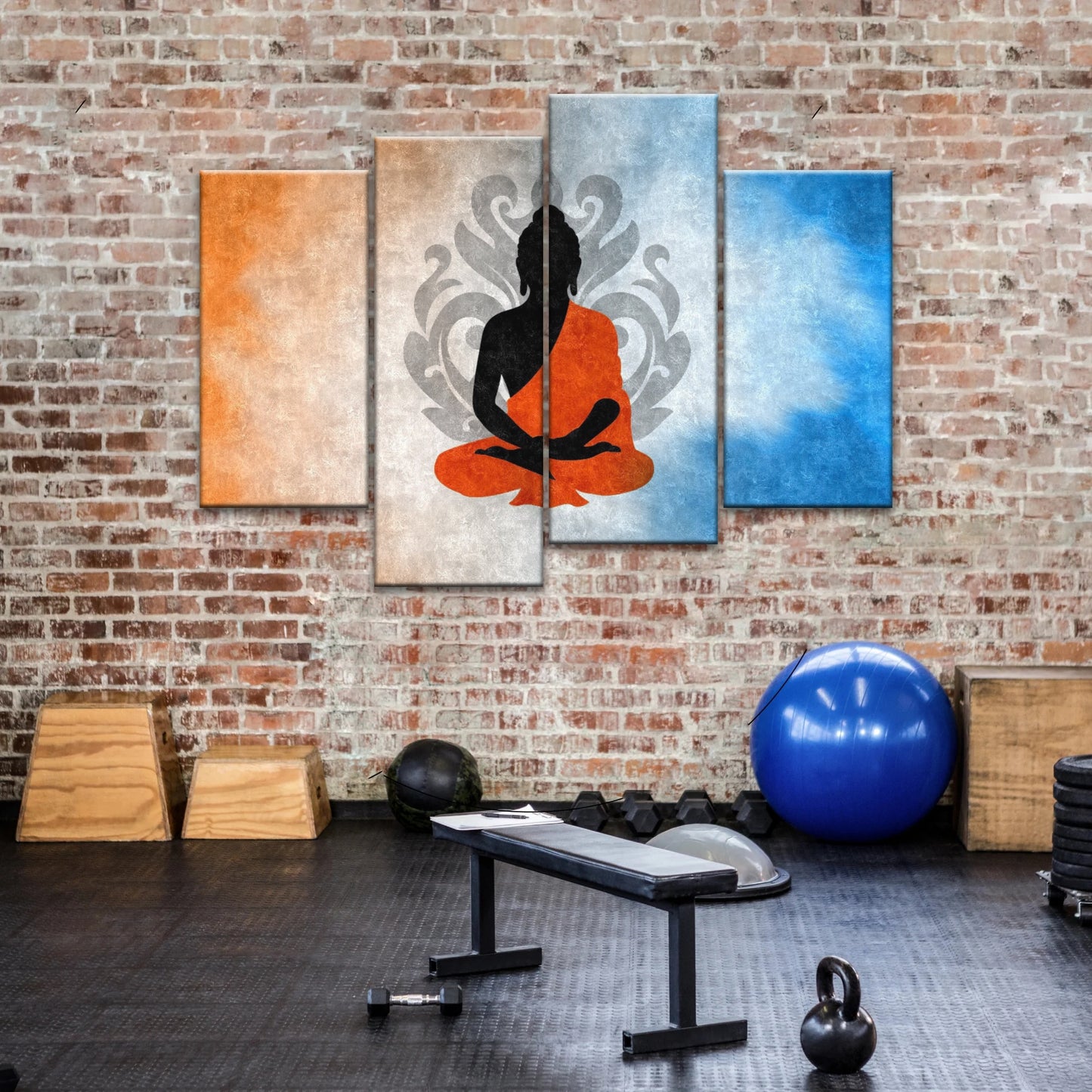 Meditierende Buddha-Silhouette mit Lotus-Hintergrund Buddha-Wand-Dekor