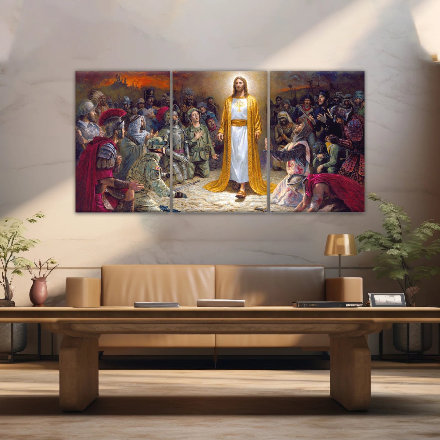 Soldats de Jésus-Christ priant devant le Seigneur pour les péchés commis Décoration murale de Jésus