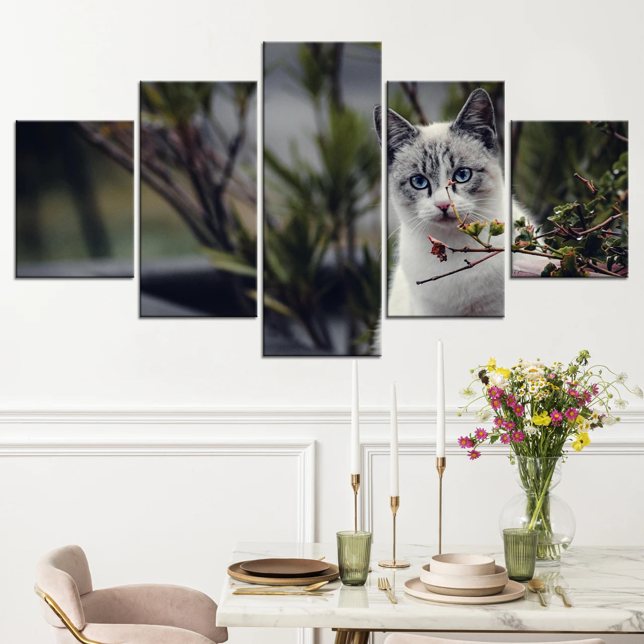 Personalisierte 5-teilige geteilte Leinwanddrucke 80 x 150 cm (groß)