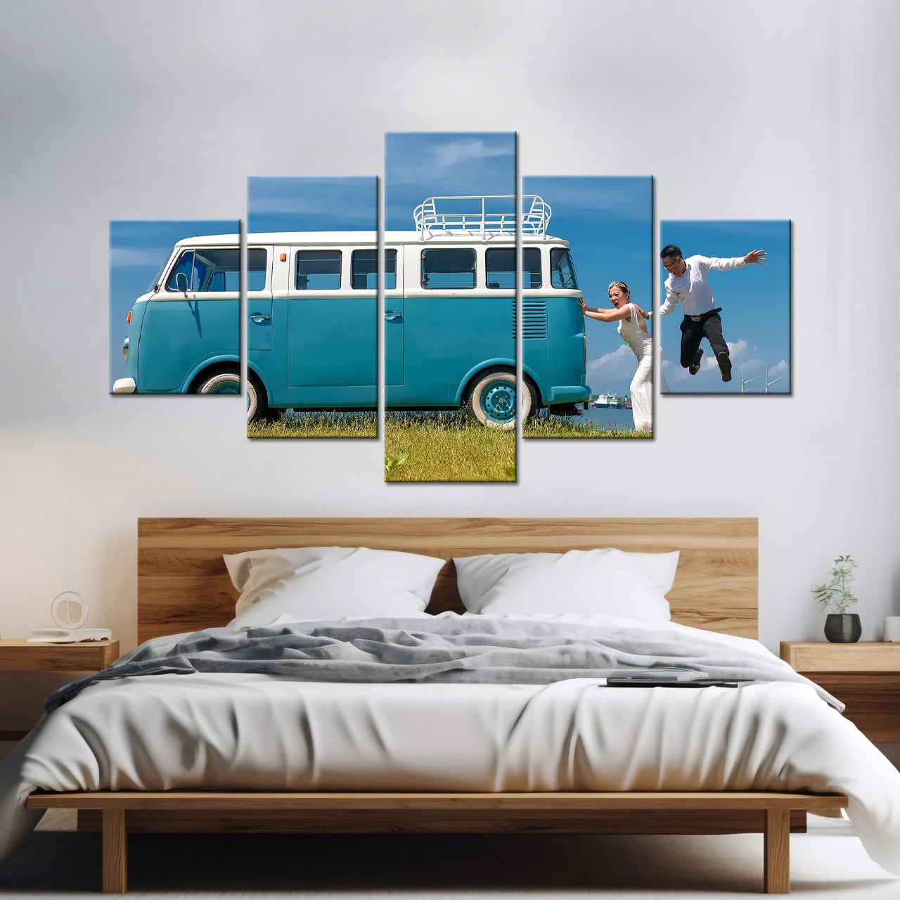 Personalisierte 5-teilige geteilte Leinwanddrucke 80 x 150 cm (groß)