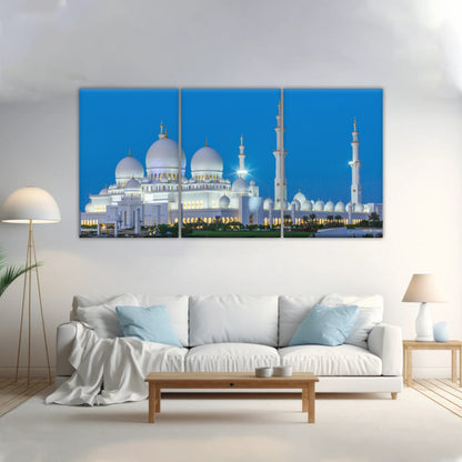 Mosquée Sheikh Zayed d'Abou Dhabi vue de nuit Art mural islamique