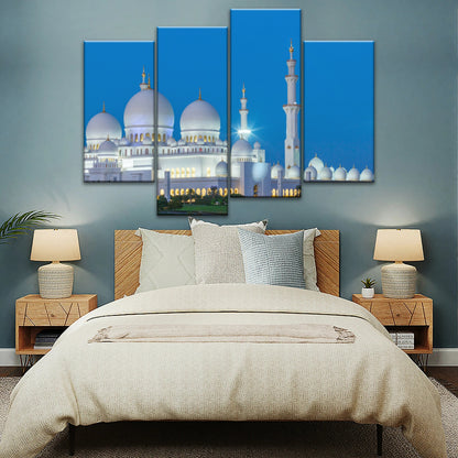 Mosquée Sheikh Zayed d'Abou Dhabi vue de nuit Art mural islamique