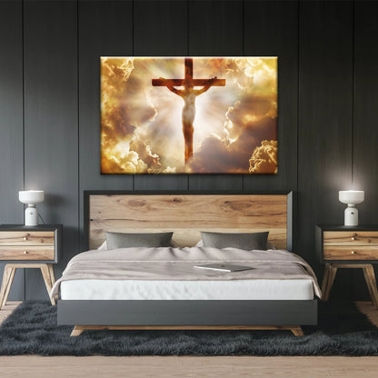 Heiliger Geist des Christentums – Sonnenstrahlen durch die Kreuzigung Jesu, christliche Wanddekoration