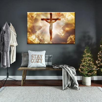 Heiliger Geist des Christentums – Sonnenstrahlen durch die Kreuzigung Jesu, christliche Wanddekoration