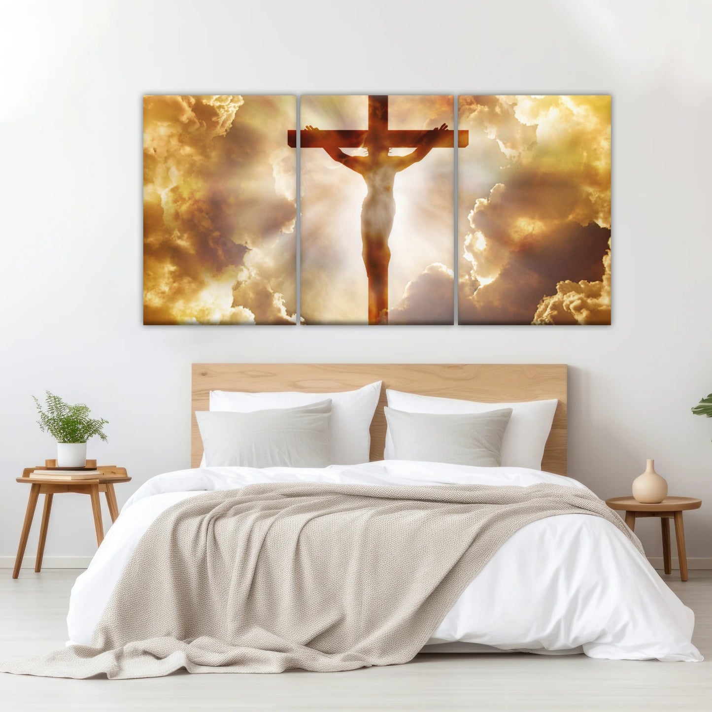 Heiliger Geist des Christentums – Sonnenstrahlen durch die Kreuzigung Jesu, christliche Wanddekoration