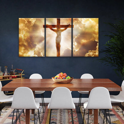 Heiliger Geist des Christentums – Sonnenstrahlen durch die Kreuzigung Jesu, christliche Wanddekoration