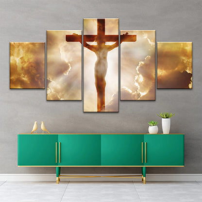 Heiliger Geist des Christentums – Sonnenstrahlen durch die Kreuzigung Jesu, christliche Wanddekoration