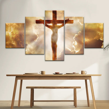 Heiliger Geist des Christentums – Sonnenstrahlen durch die Kreuzigung Jesu, christliche Wanddekoration