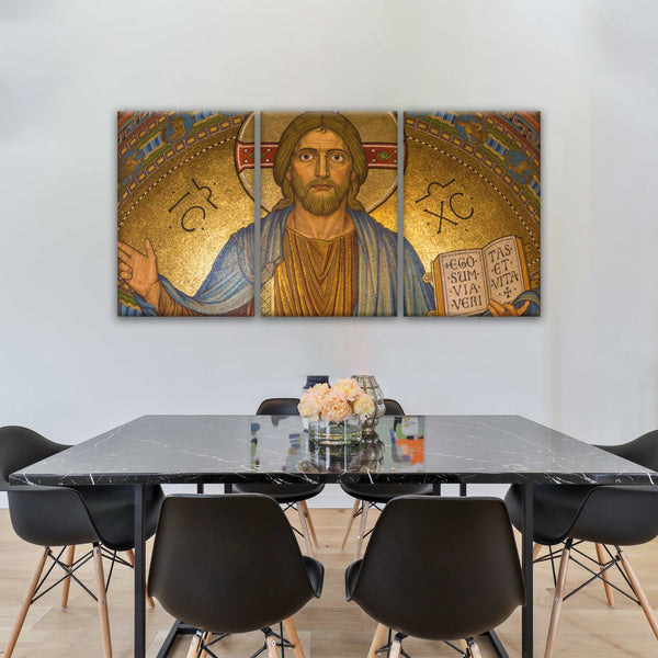 Jesus Christ Holding Book Christian Wall Art Canvas