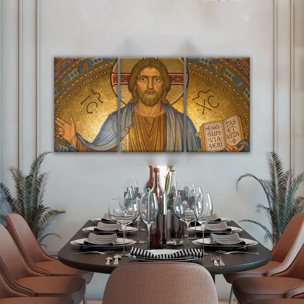 Jesus Christ Holding Book Christian Wall Art Canvas