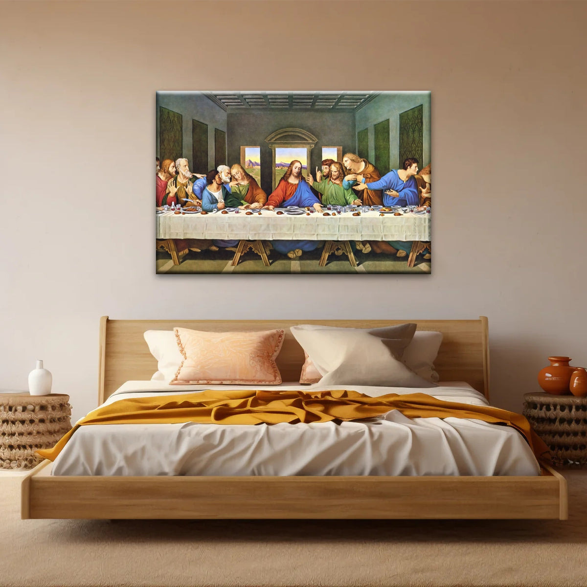 Leonardo Da Vinci Classic Oil Painting The Last Supper Jesus Wall Art ...