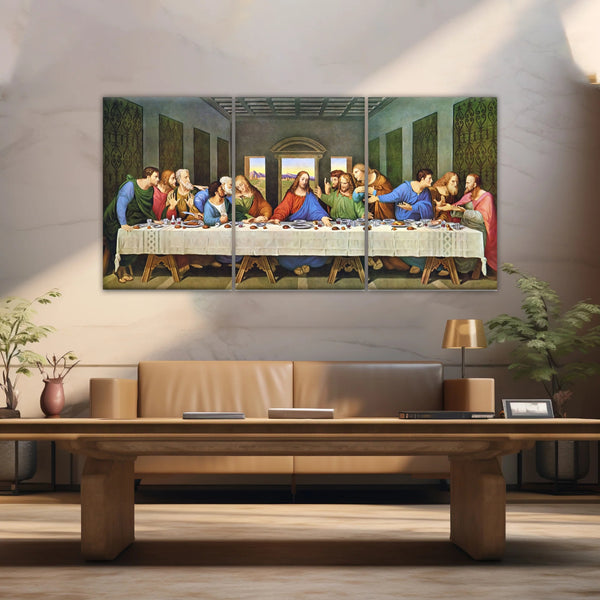 Peinture à l'huile classique de Léonard de Vinci La Cène Jésus Art mural