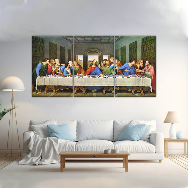 Peinture à l'huile classique de Léonard de Vinci La Cène Jésus Art mural