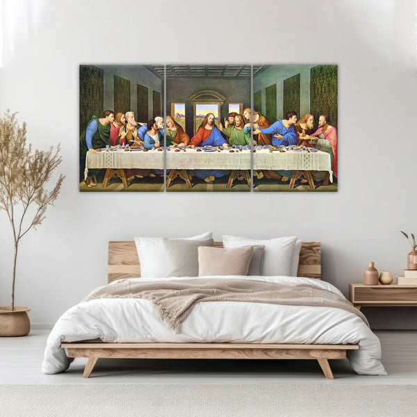 Peinture à l'huile classique de Léonard de Vinci La Cène Jésus Art mural