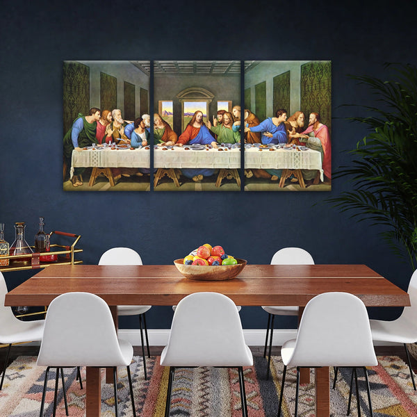 Peinture à l'huile classique de Léonard de Vinci La Cène Jésus Art mural