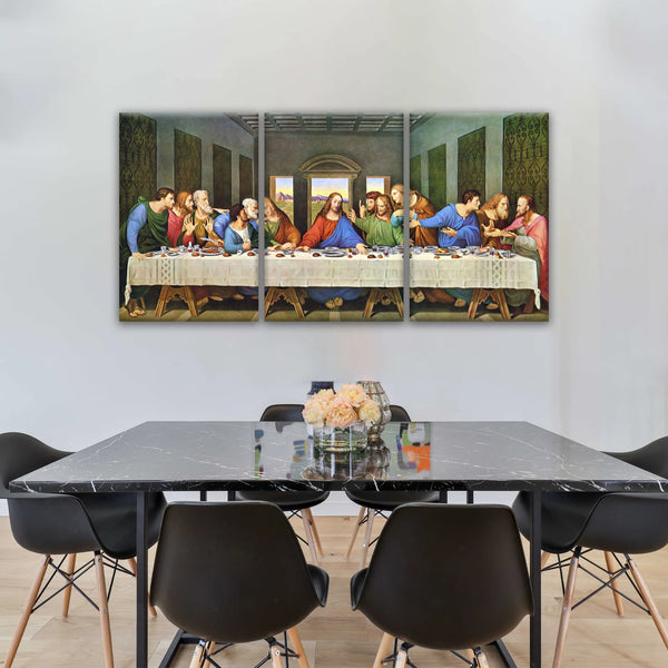 Peinture à l'huile classique de Léonard de Vinci La Cène Jésus Art mural