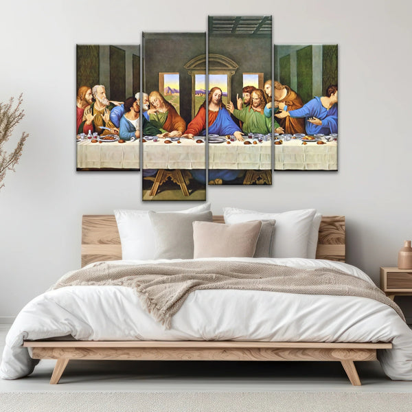 Peinture à l'huile classique de Léonard de Vinci La Cène Jésus Art mural