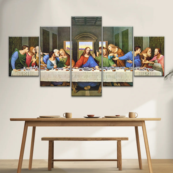 Peinture à l'huile classique de Léonard de Vinci La Cène Jésus Art mural