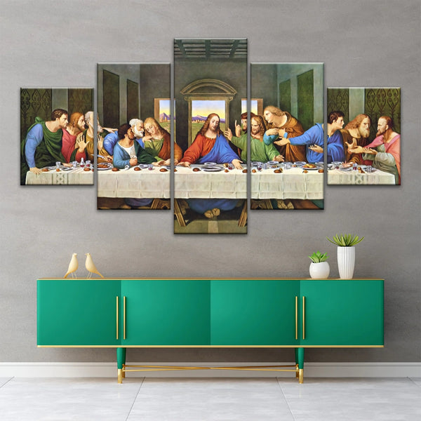 Peinture à l'huile classique de Léonard de Vinci La Cène Jésus Art mural