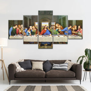 Peinture à l'huile classique de Léonard de Vinci La Cène Jésus Art mural