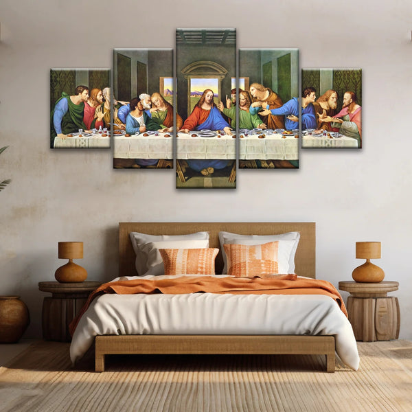 Peinture à l'huile classique de Léonard de Vinci La Cène Jésus Art mural