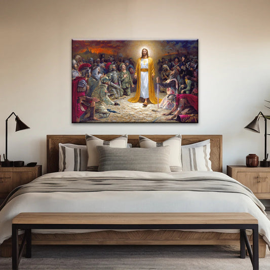 Soldats de Jésus-Christ priant devant le Seigneur pour les péchés commis Décoration murale de Jésus