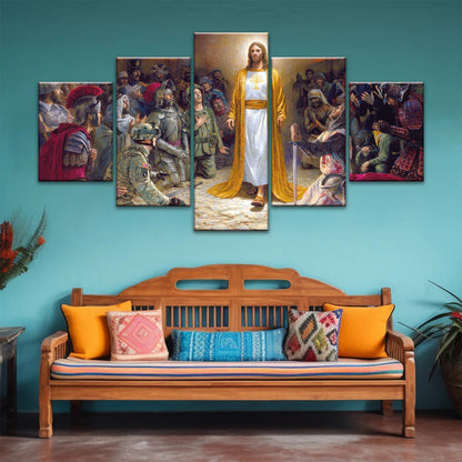 Soldats de Jésus-Christ priant devant le Seigneur pour les péchés commis Décoration murale de Jésus
