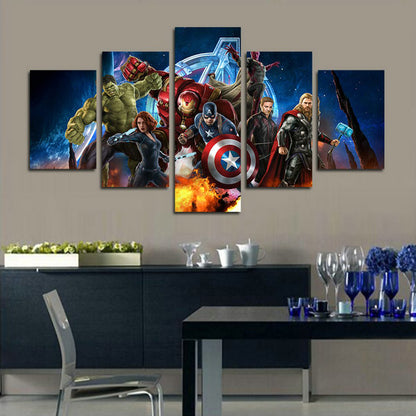 Impressions sur toile personnalisées en 5 panneaux