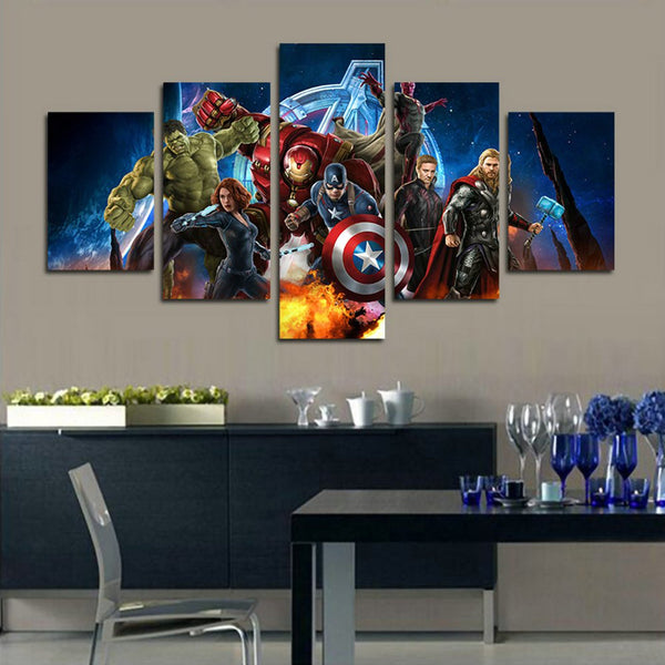 Impressions sur toile personnalisées en 5 panneaux 24x44" (moyen)