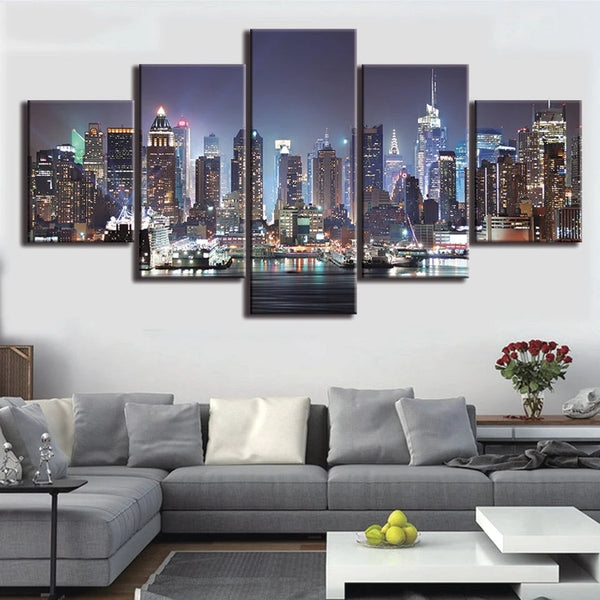 Impressions sur toile personnalisées en 5 panneaux 24x44" (moyen)
